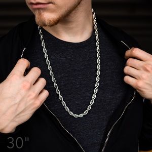 8mm Stainless Steel 30” Rope Dookie Chain